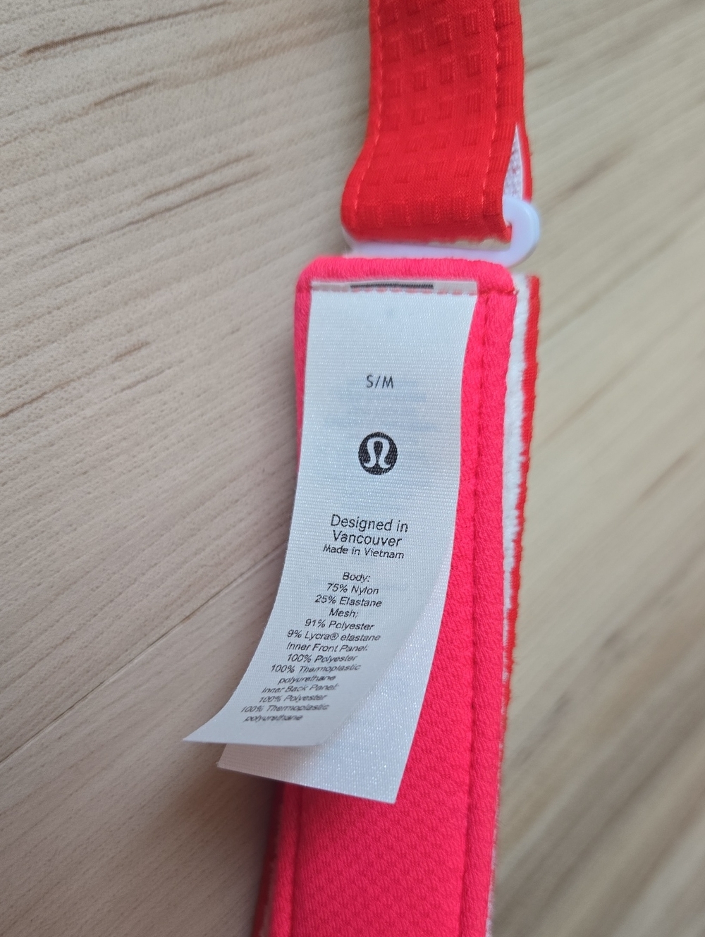 NWOT Lululemon Removable Sweatband All-Sport Visor, Red/Pink, Size S/M - Picture 2 of 3